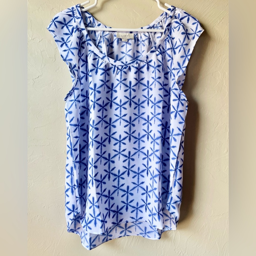🆕 LOFT Blue Printed Blouse | Small